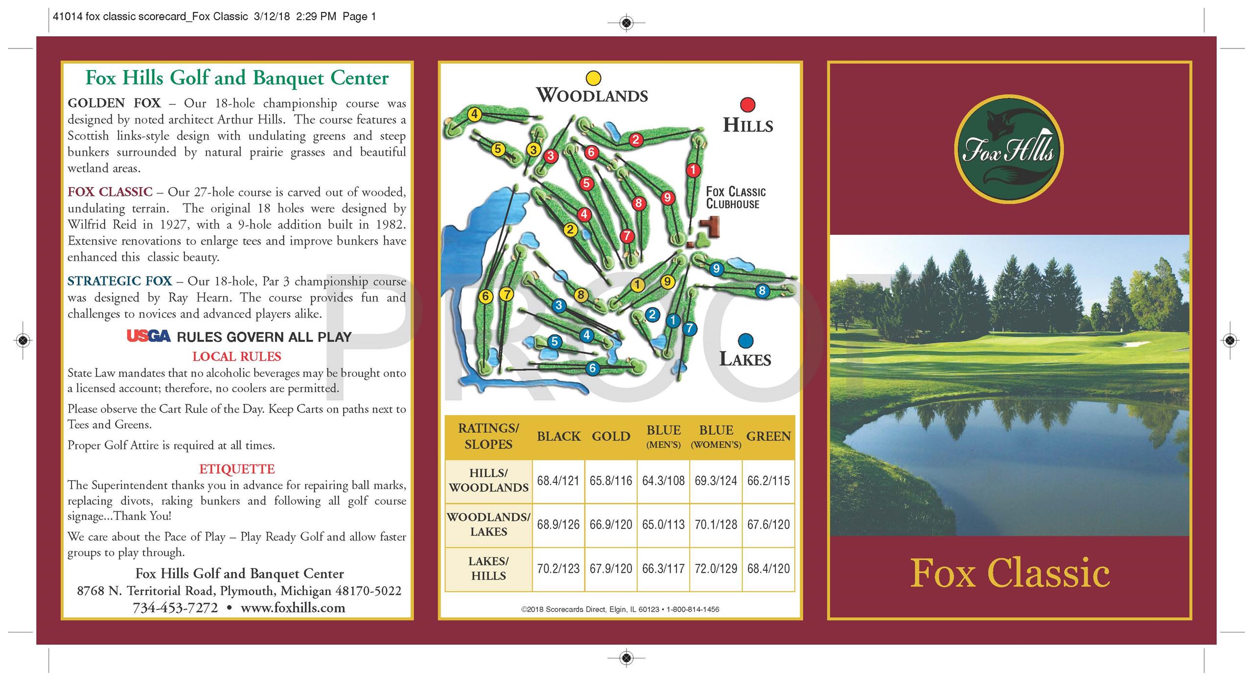 Fox Classic Course Scorecard